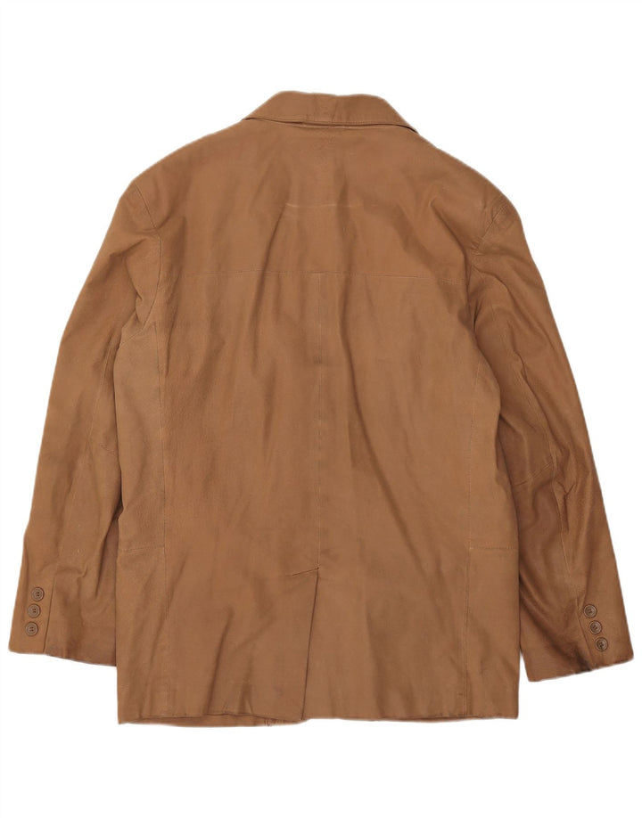 Route 66 Herre 2-knaps læder blazerjakke UK 38 Medium Brun