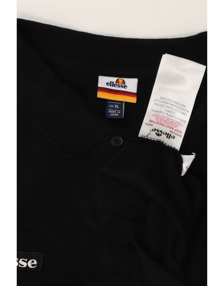 ELLESSE Poloshirt til mænd XL Sort bomuld