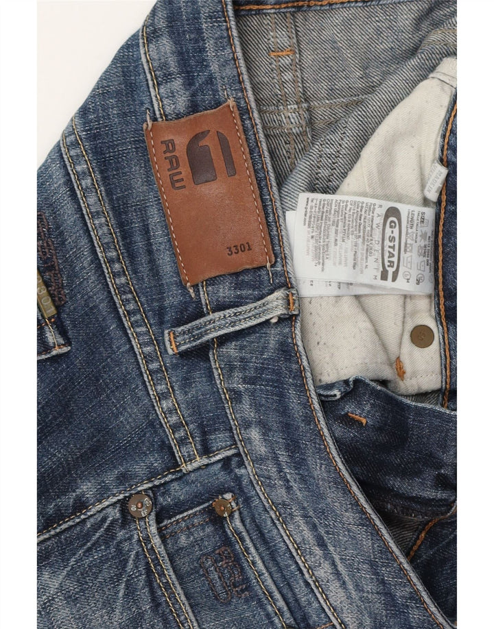 G-Star Dame 3301 Straight Jeans med lav talje W29 L32 Blå Bomuld