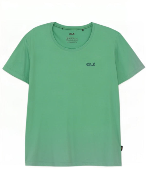 Jack Wolfskin Dame T-Shirt Top UK 20 2XL Grøn