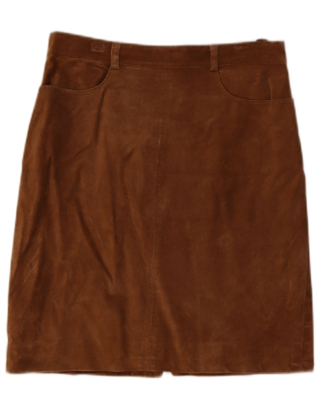 Vintage ruskindsnederdel til kvinder UK 14 Medium W29 brunt læder
