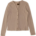 Calvin Klein Dame Crop Bluse Top UK 14 Stor Beige Bomuld