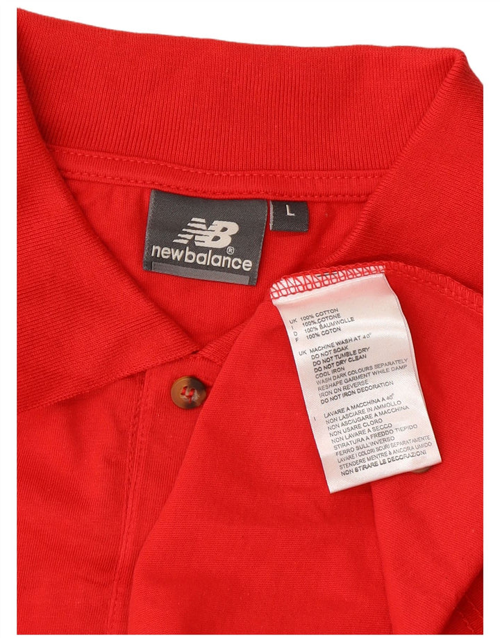 New Balance herre poloshirt stor rød bomuld