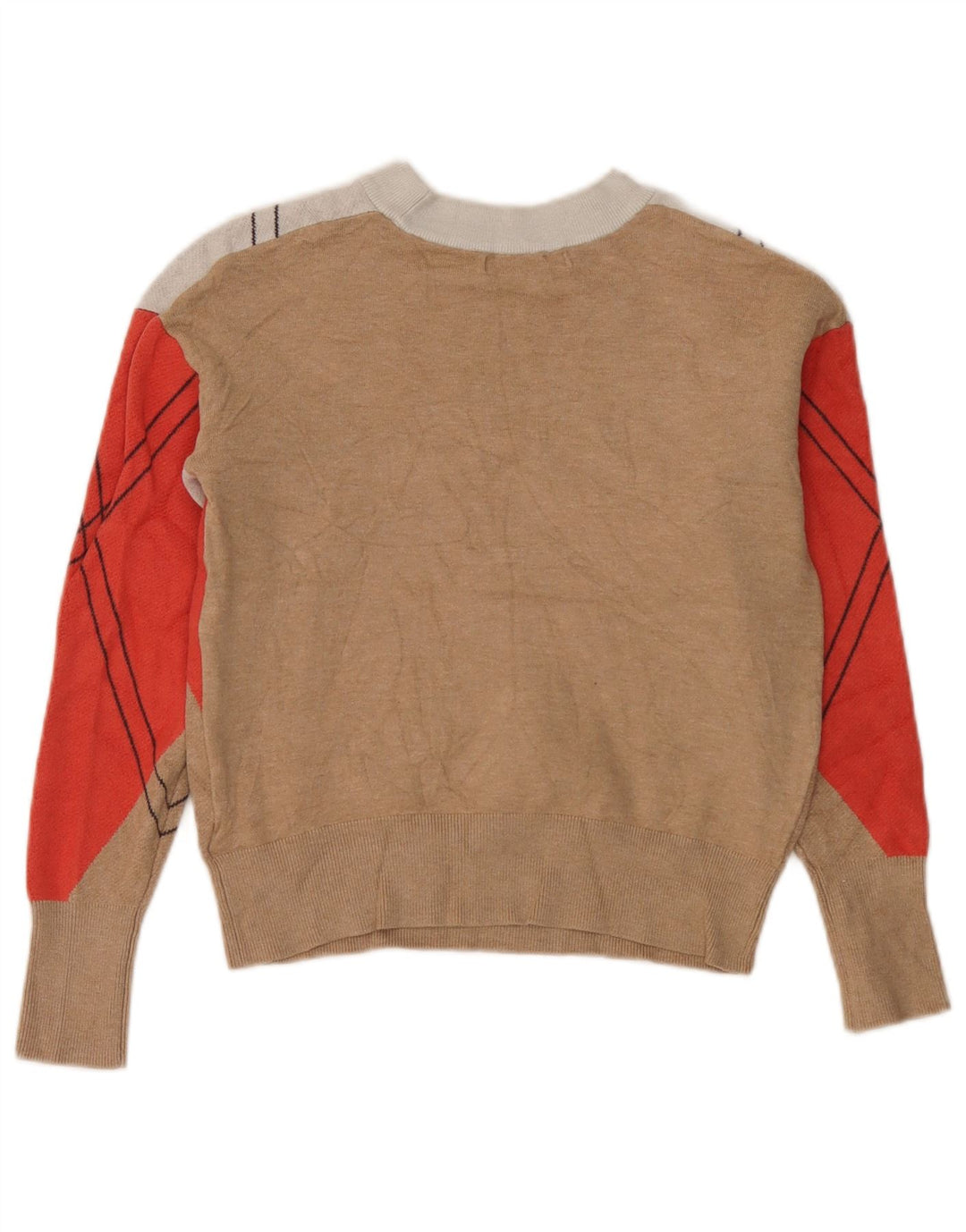 Marks & Spencer Dame Crop Crew Neck Jumper Sweater UK 10 Small Multicolou