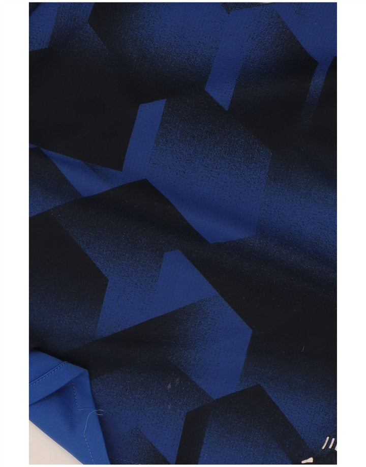 Adidas Herre Climalite grafisk T-shirt top lille blå geometrisk polyester