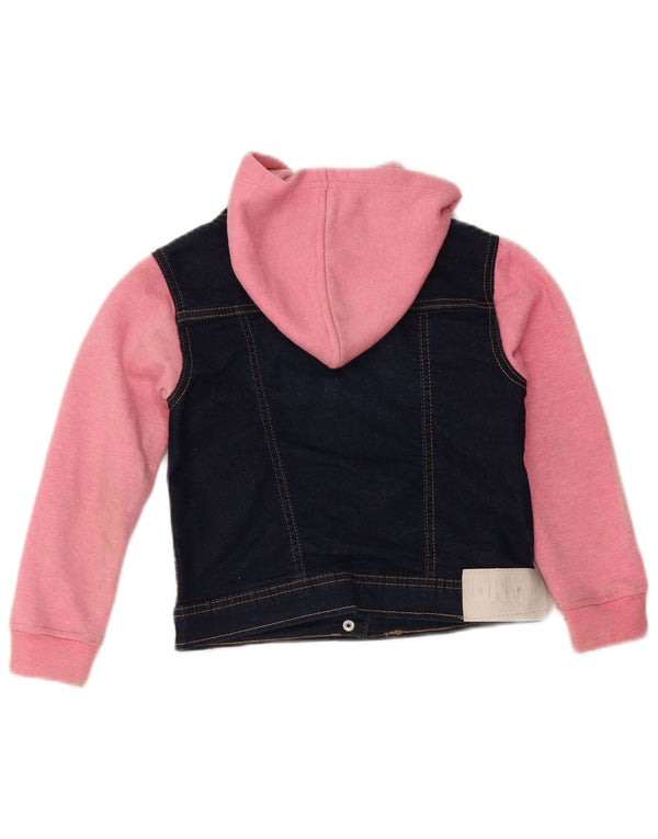 Dkny Pige Hætte denimjakke 5-6 År Marineblå Colourblock Bomuld