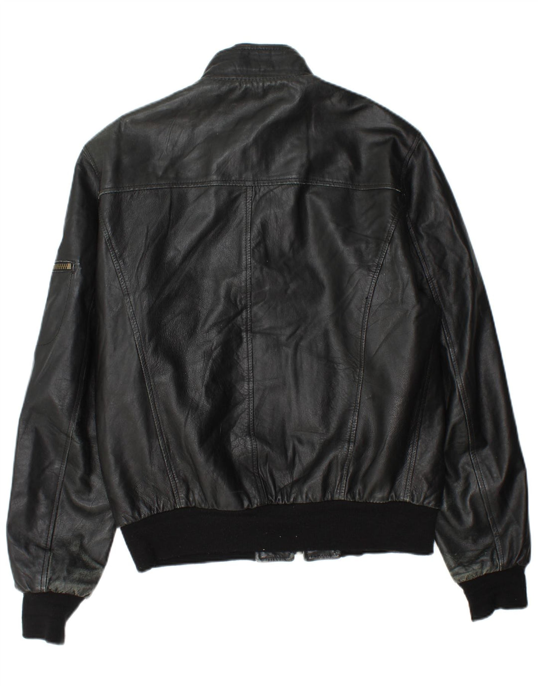 Vintage herre læderjakke UK 44 2XL sort læder