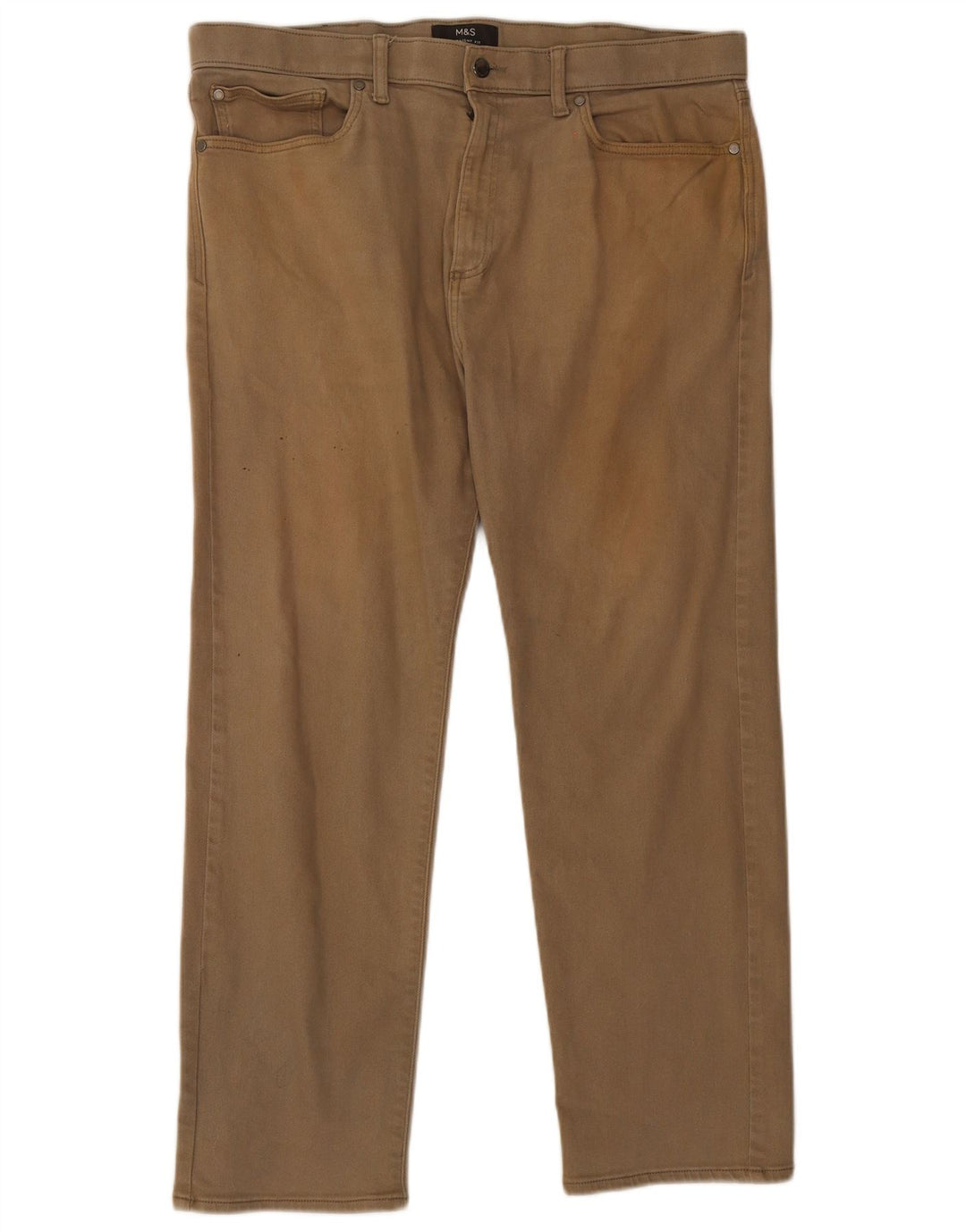 Marks & Spencer Straight Jeans til mænd W38 L31 Beige Bomuld