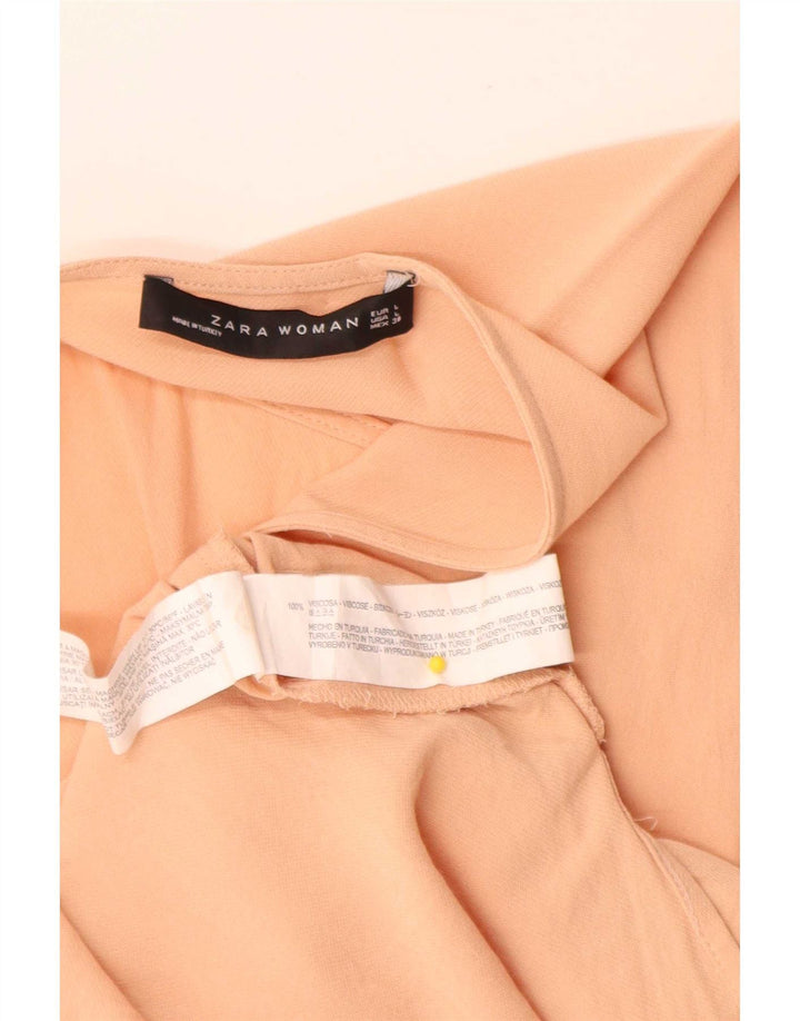 Zara Dame Bluse Top UK 16 Large Pink Viscose