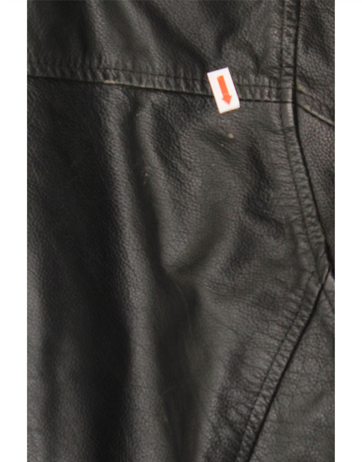 BEN SHERMAN Herre Læderjakke UK 40 Stor Sort Læder