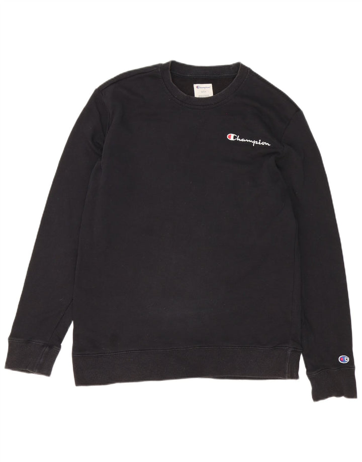 Champion Herre Sweatshirt Jumper Lille Sort Bomuld