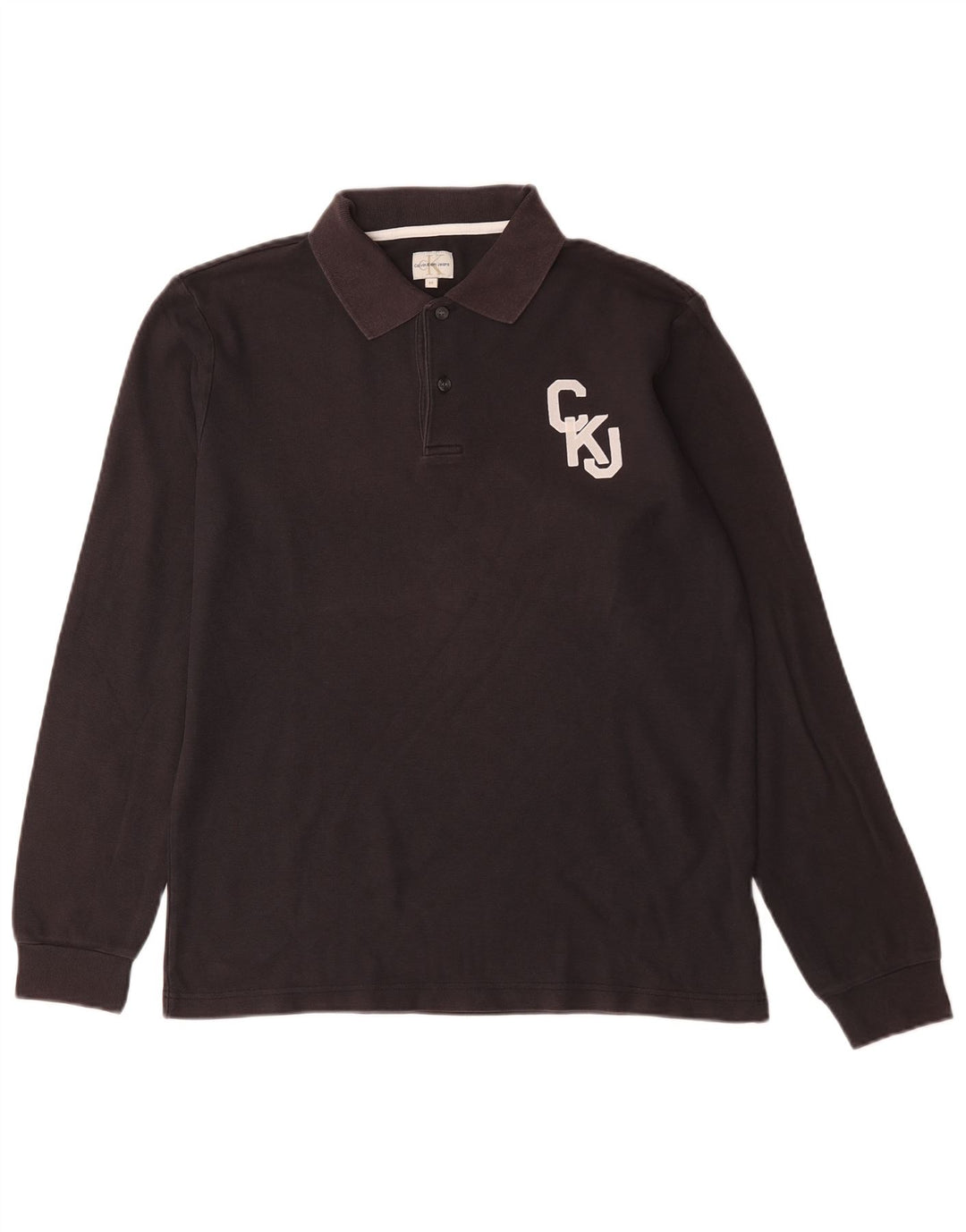 Calvin Klein Jeans Langærmet herre poloshirt Medium Sort bomuld
