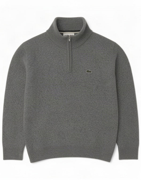 Lacoste drenge sweater med lynlåshals 12-13 år grå uld