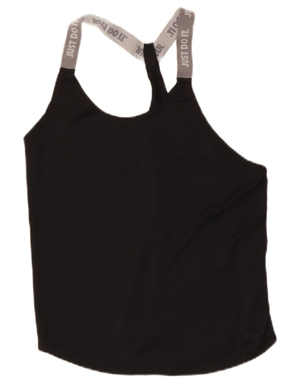 Nike Dame Grafisk Vest Top UK 8 Small Black Colourblock Polyester