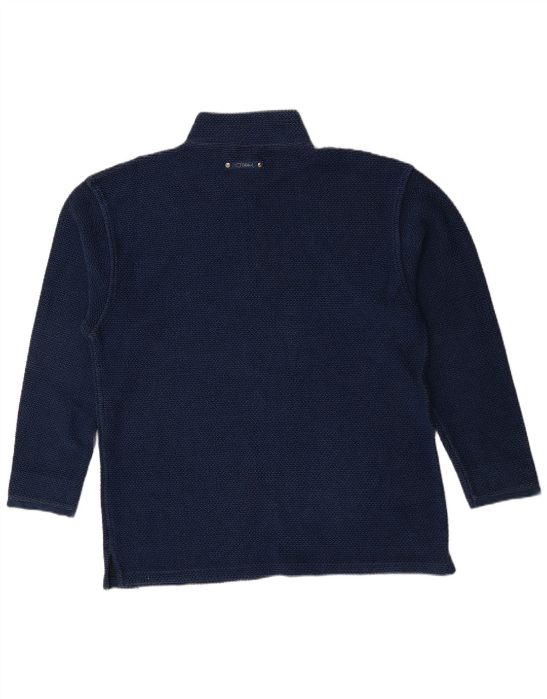 Weird Fish Herre Zip Neck Sweatshirt Jumper 2XL Navy Blue Bomuld