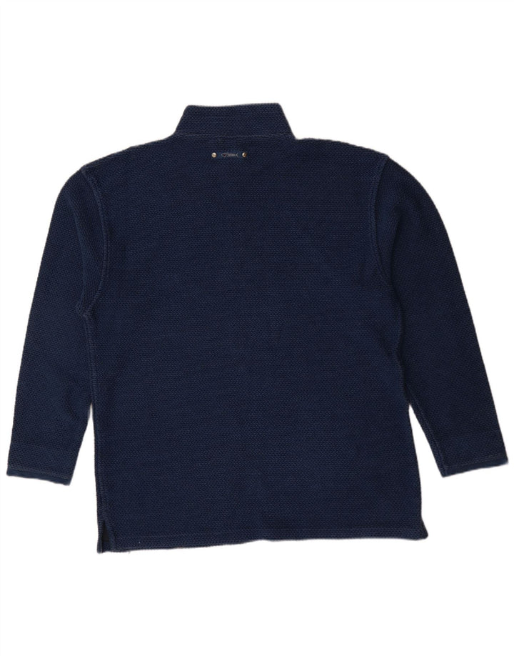 Weird Fish Herre Zip Neck Sweatshirt Jumper 2XL Navy Blue Bomuld