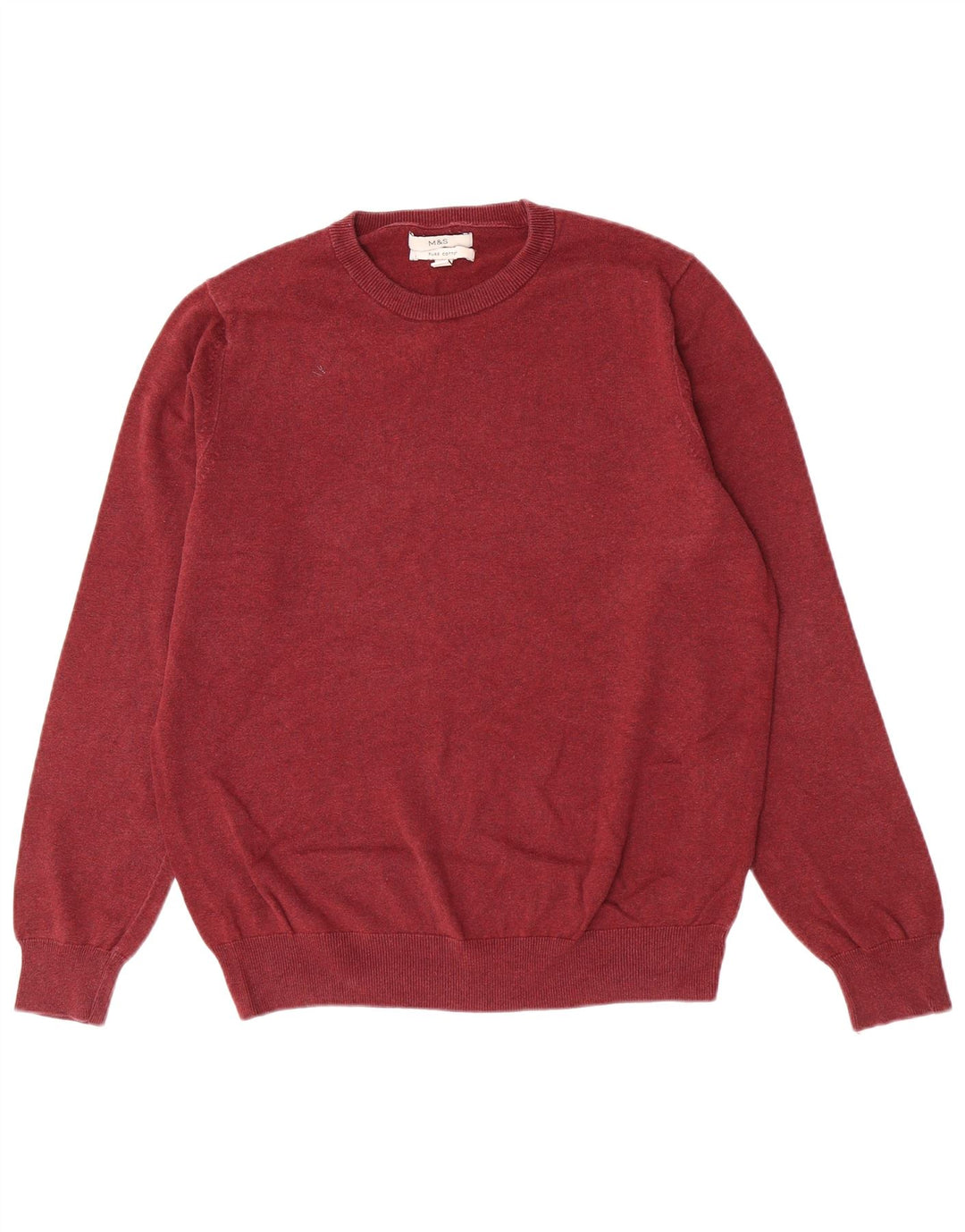 Marks & Spencer Herre sweater med rund hals, stor Bourgogne bomuld