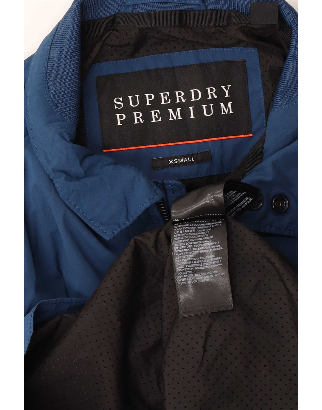 Superdry Regnjakke til mænd UK 34 XS Blå Polyester