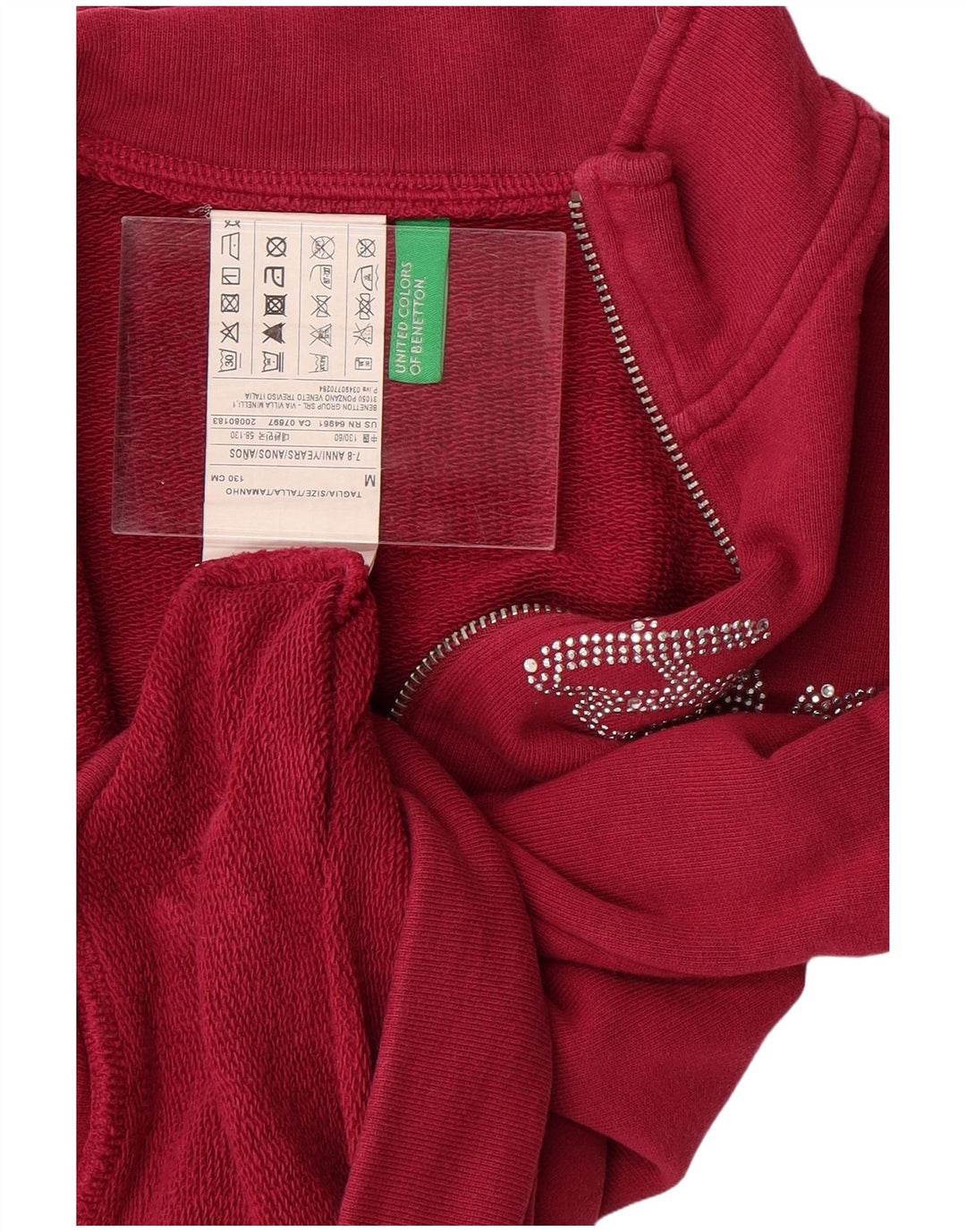 Benetton Girls Grafisk træningsdragt Topjakke 7-8 år Medium Burgundy