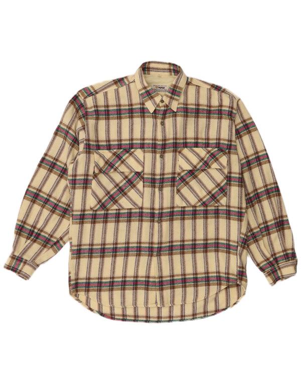 POP 84 Herre ternet flannelskjorte Medium gul plaiduld
