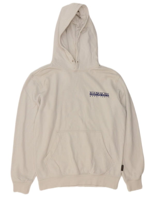 Napapijri Herre Geographic Graphic Hoodie Jumper Medium White Bomuld