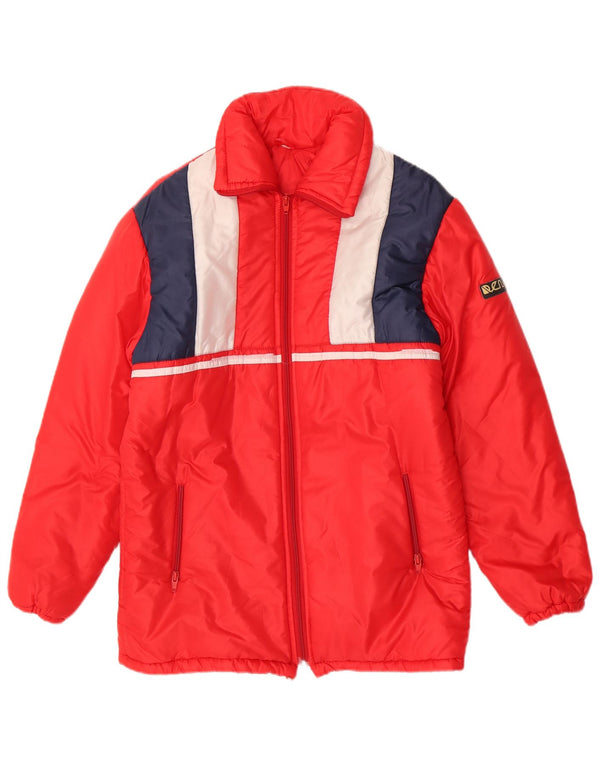 Vintage Womens Windbreaker Jacket IT 42 Medium Red Colourblock Polyamide