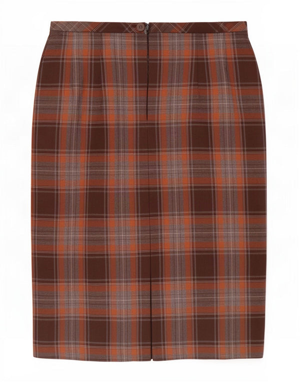 Marks & Spencer Womens Pencil Skirt UK 20 2XL W38 Brown Check Wool