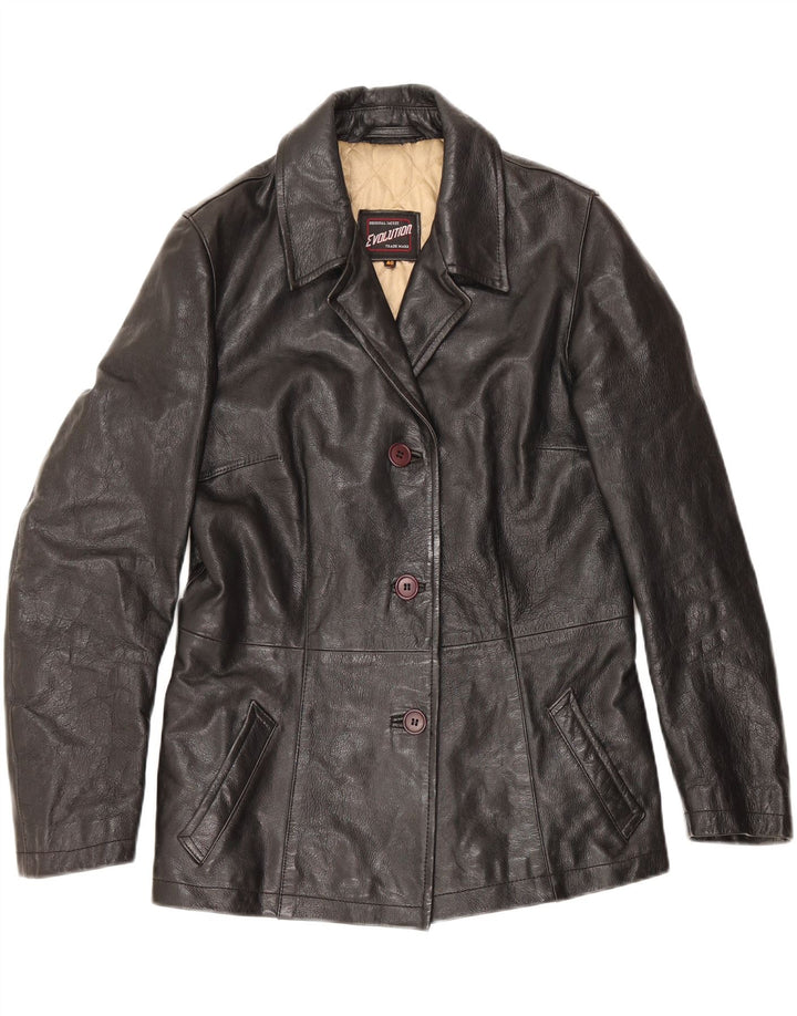 EVOLUTION Womens Leather Jacket EU 40 Medium Black Leather Vintage Evolution and Second-Hand Evolution from Messina Hembry 