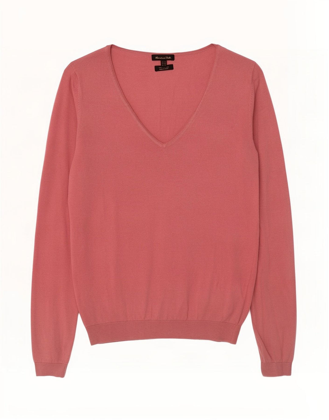 Massimo Dutti Dame V-hals sweater UK 12 Medium Pink Silke