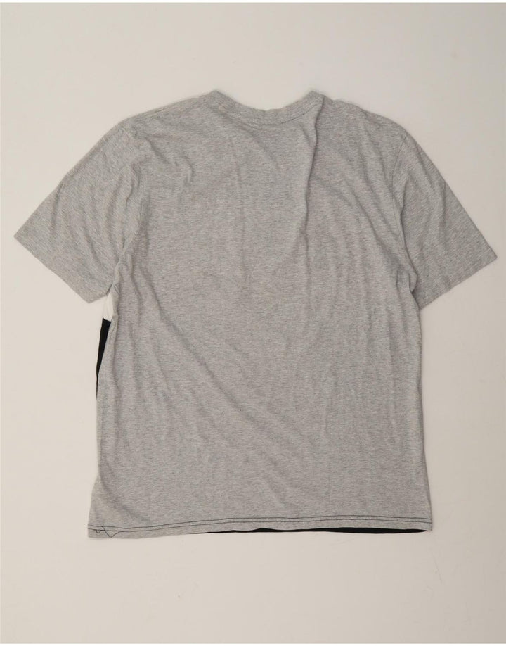 Fila Herre Grafisk T-Shirt Top Stor Grå Colourblock Bomuld