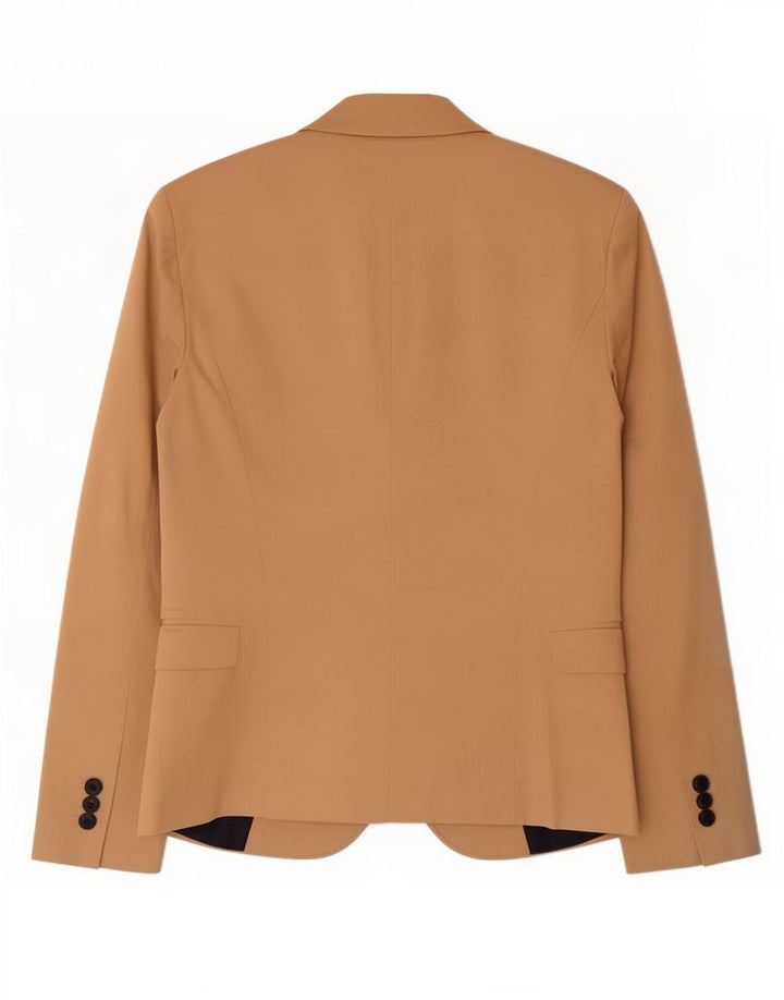 Zara Dame 1 Knap Blazer Jakke UK 12 Medium Beige Bomuld