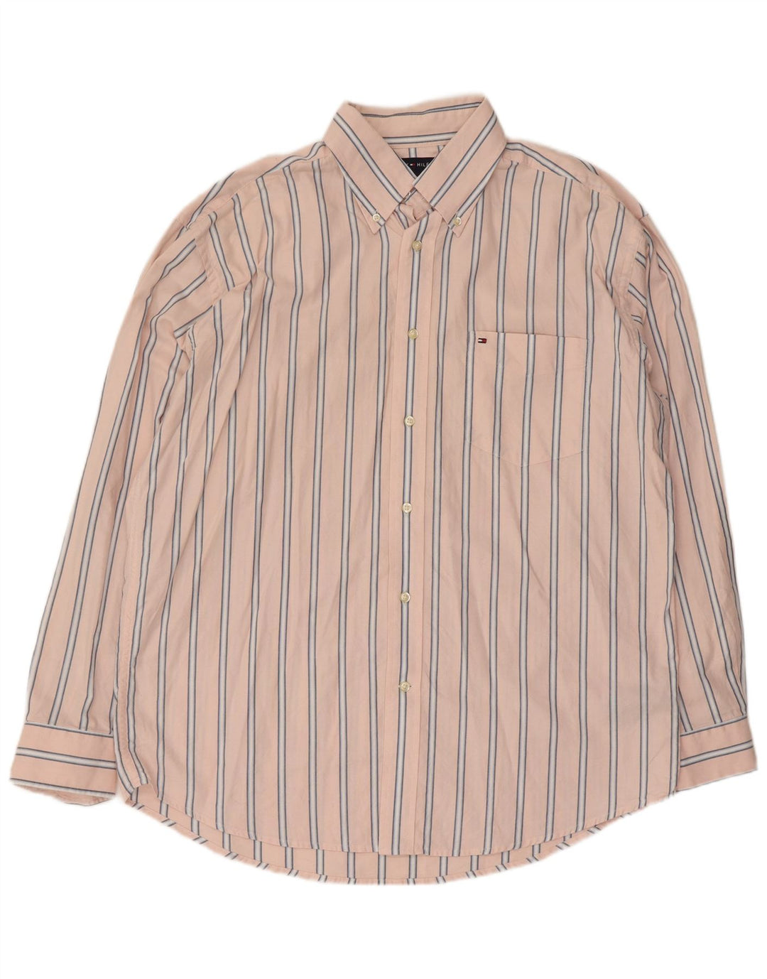 Tommy Hilfiger Herreskjorte Stor Pink Stribet Bomuld