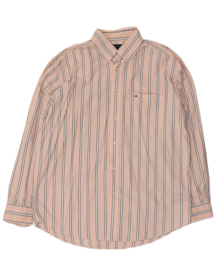 Tommy Hilfiger Herreskjorte Stor Pink Stribet Bomuld