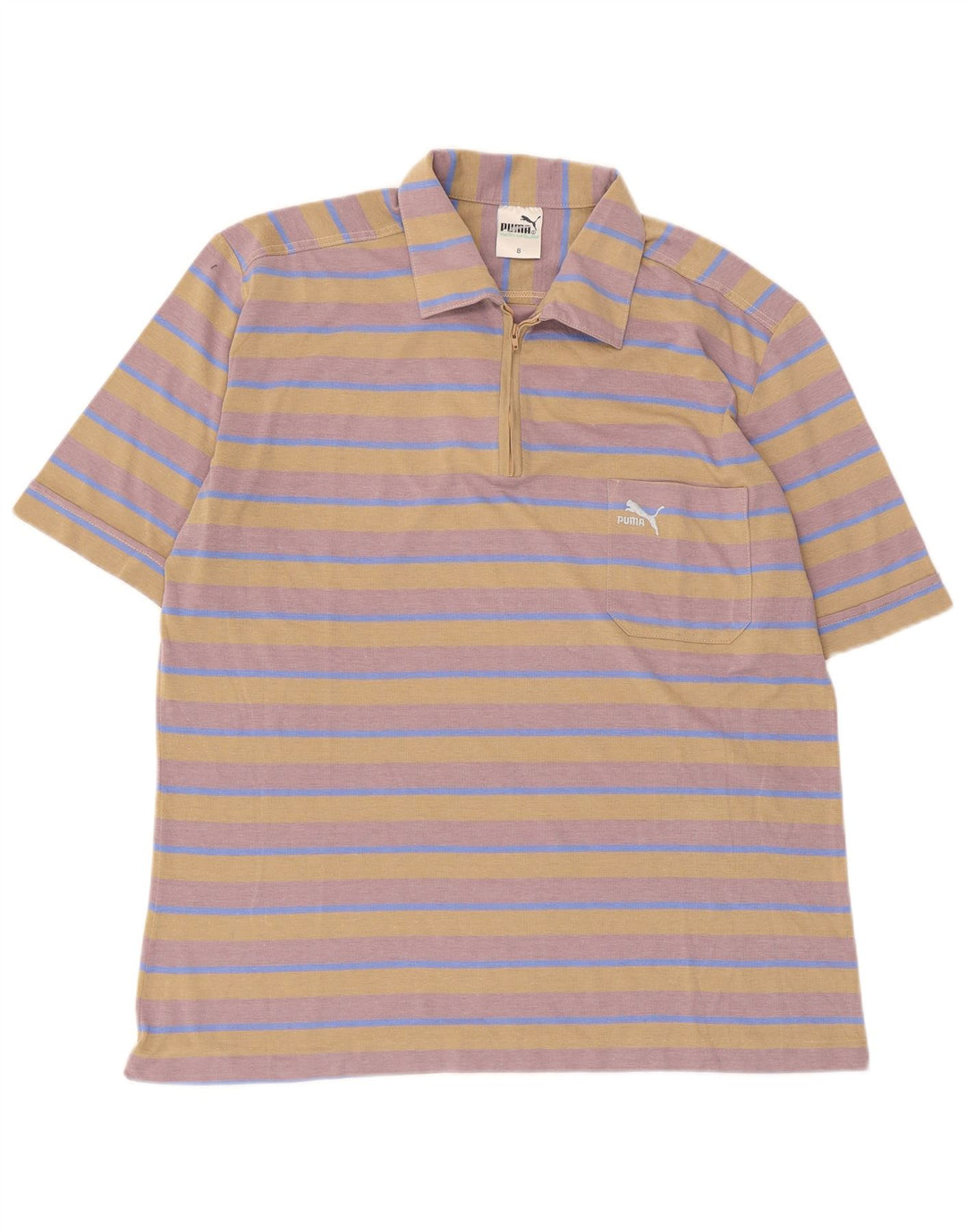 PUMA Mens Polo Shirt Large Multicoloured Striped Polyester