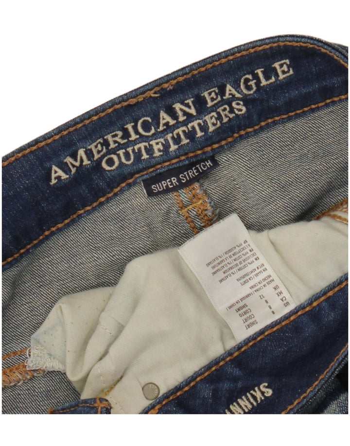 AMERICAN EAGLE Dame Skinny Jeans UK 12 Medium W28 L27 Marineblå Bomuld