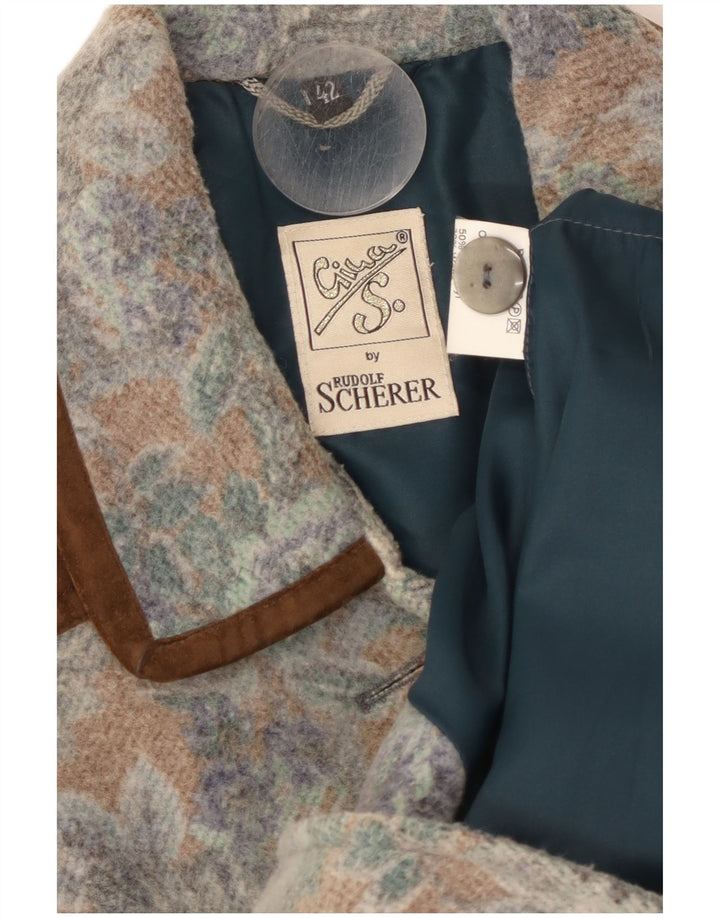Vintage overfrakke til kvinder IT 42 Medium flerfarvet blomsterakryl