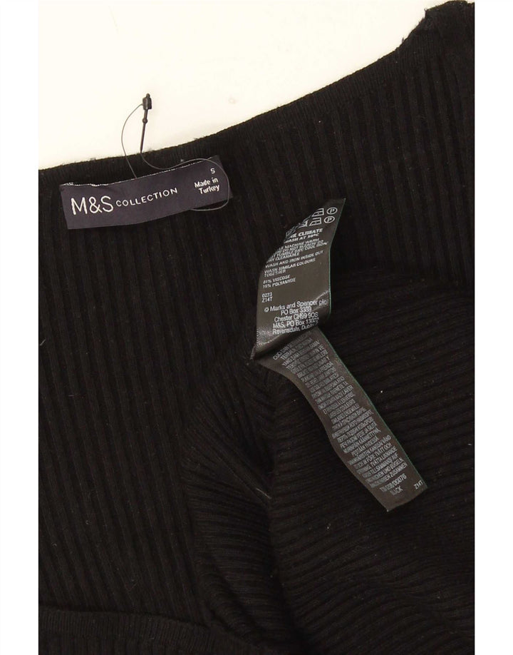 Marks & Spencer Dametop Langærmet UK 8 Small Black Viscose