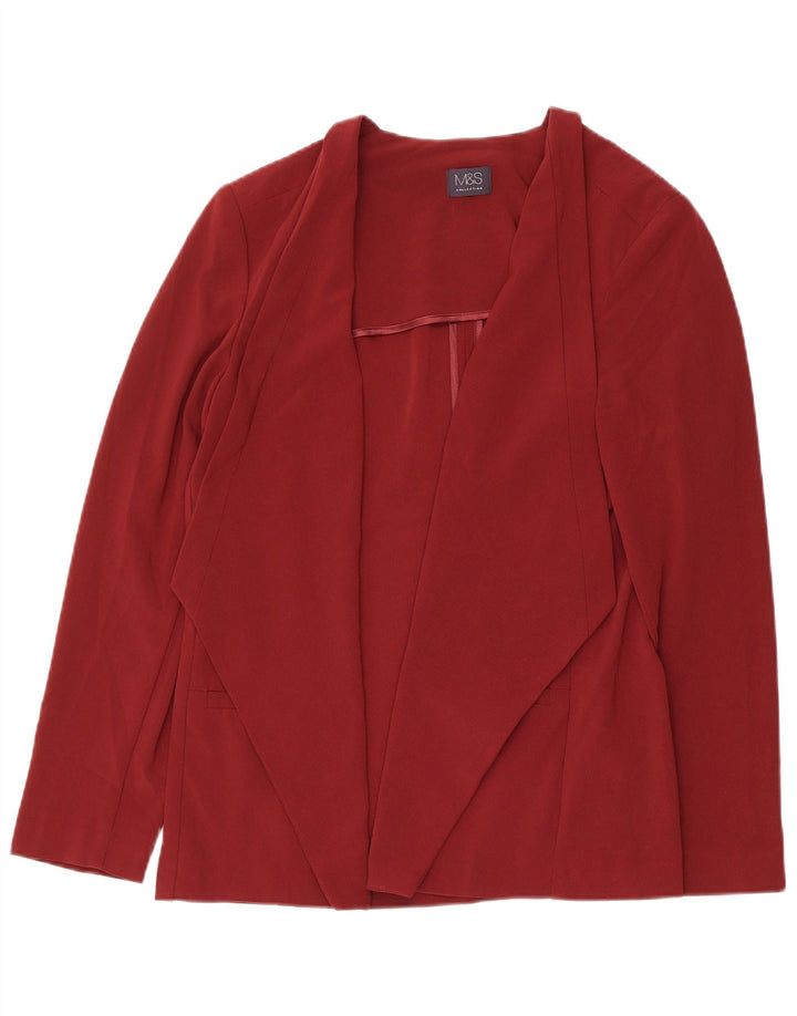 Marks & Spencer Dame Cardigan Top UK 16 Large Bourgogne Polyester