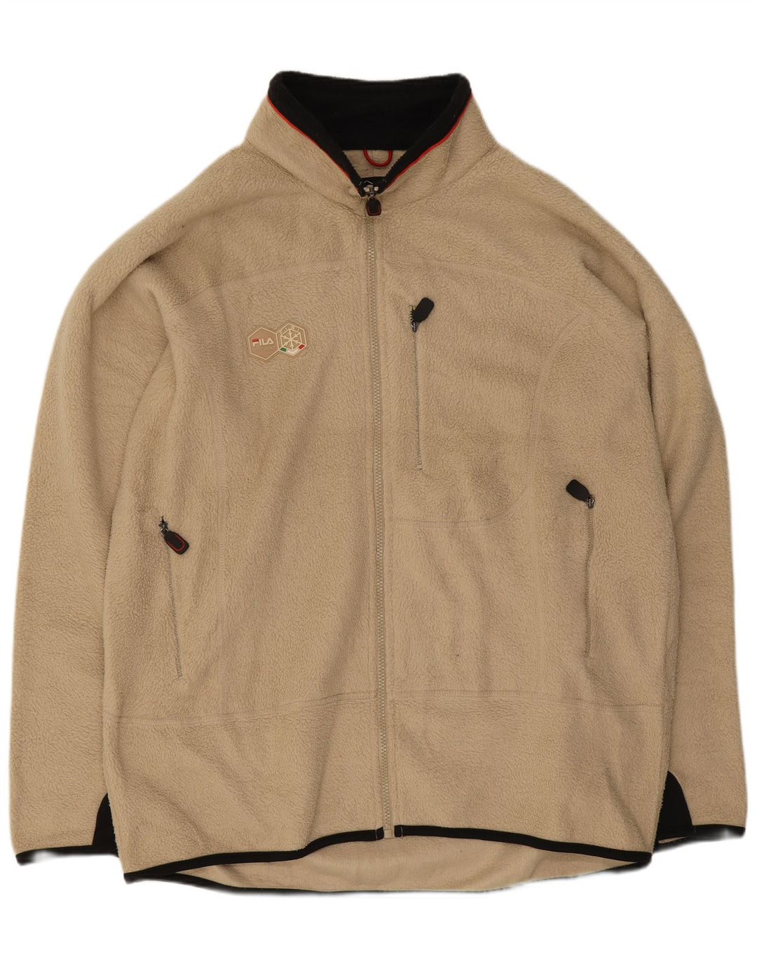Fila Herre Fleecejakke UK 44 2XL Beige Colourblock Polyester