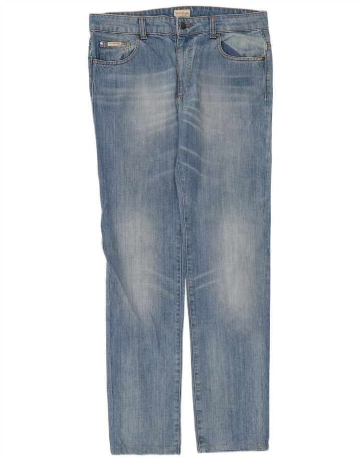 CALVIN KLEIN Straight jeans til mænd W32 L32 Blå bomuld