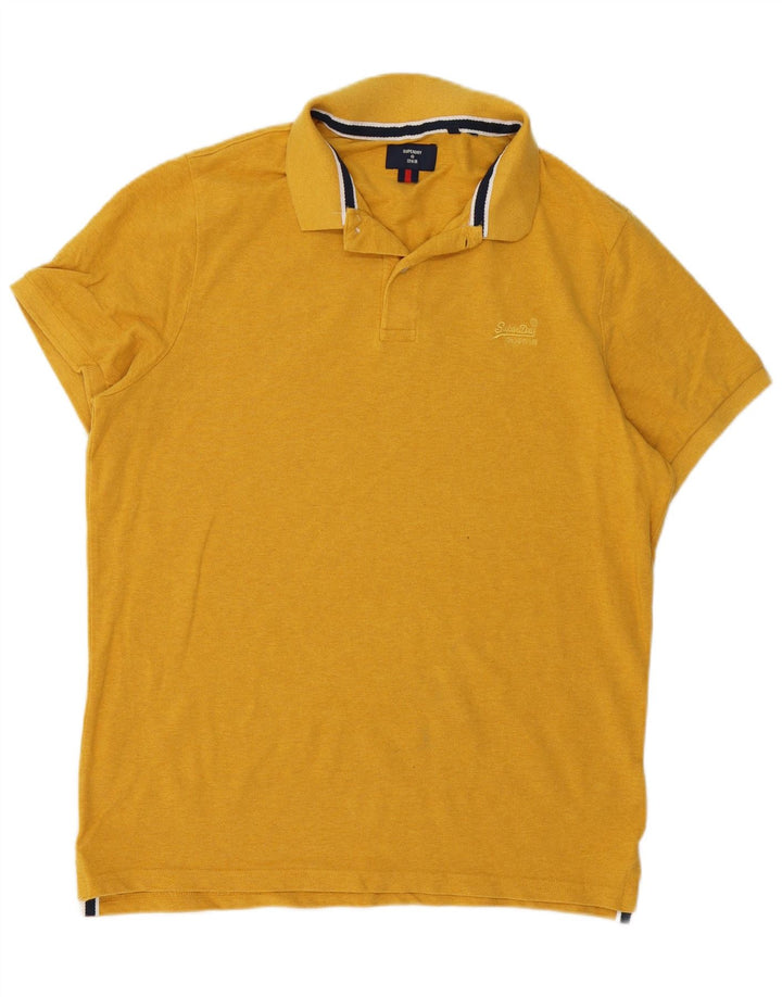 SUPERDRY Poloshirt til mænd Stor gul bomuld