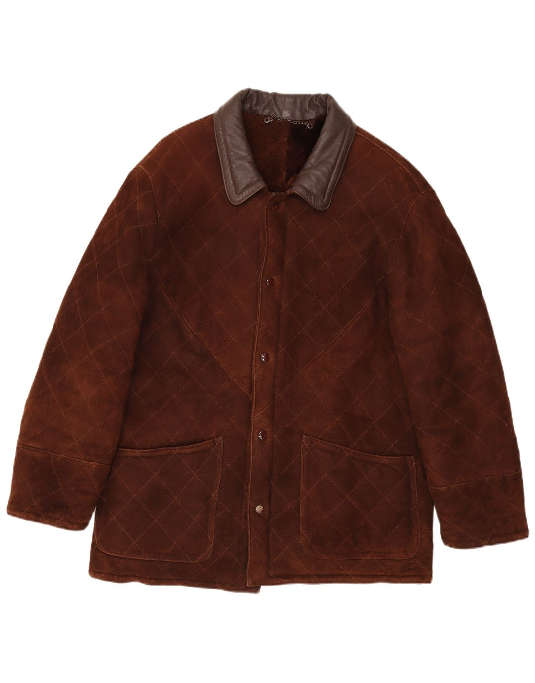 Vintage Herre Shearling Jacket IT 50 Large Brown Shearling