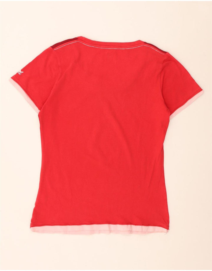 SALEWA Dame T-Shirt Top UK 14 Medium Red Floral