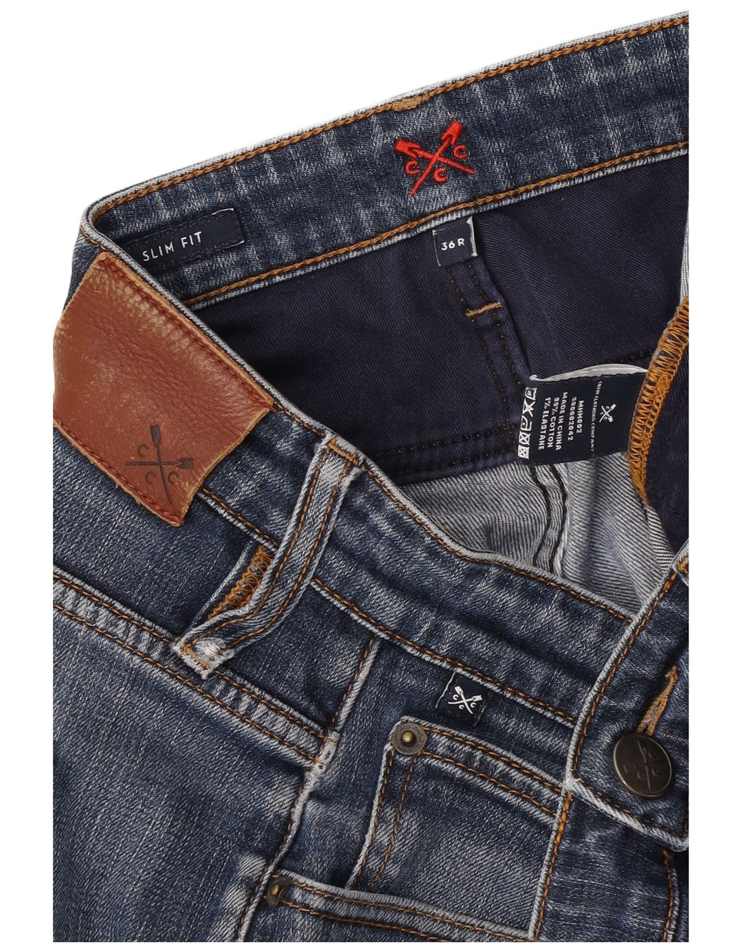 Crew Beklædning Herre Slim Jeans W36 L31 Blå Bomuld