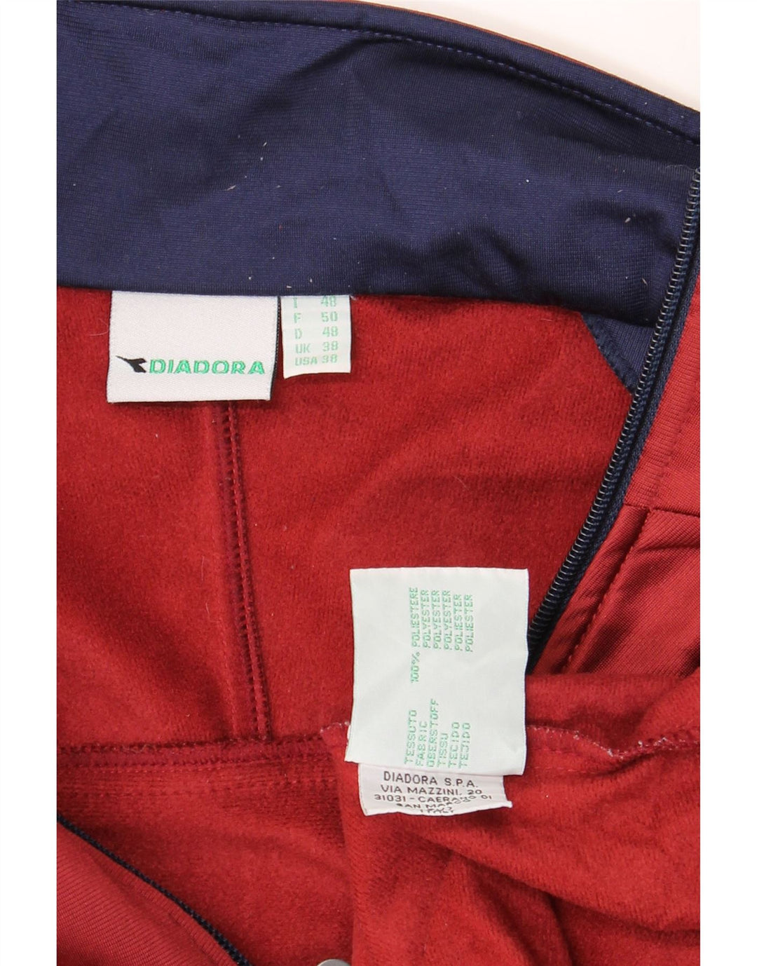DIADORA Træningsdragt topjakke til mænd UK 38 Medium Maroon Colourblock