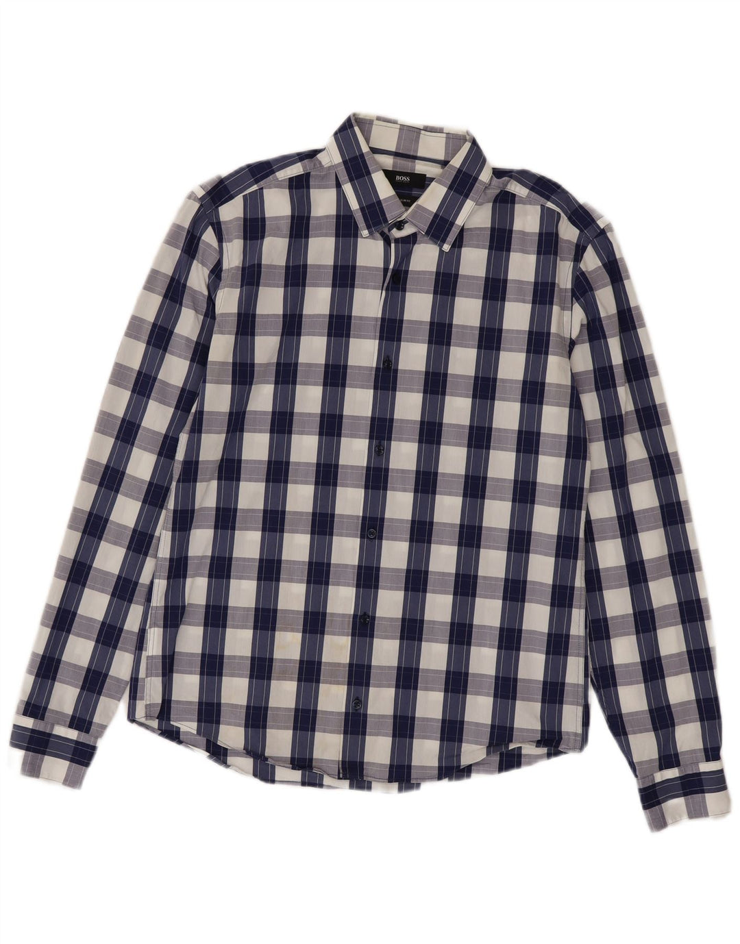 Hugo Boss Herre Slim Fit Skjorte Størrelse 40 15 3/4 Medium Blue Check
