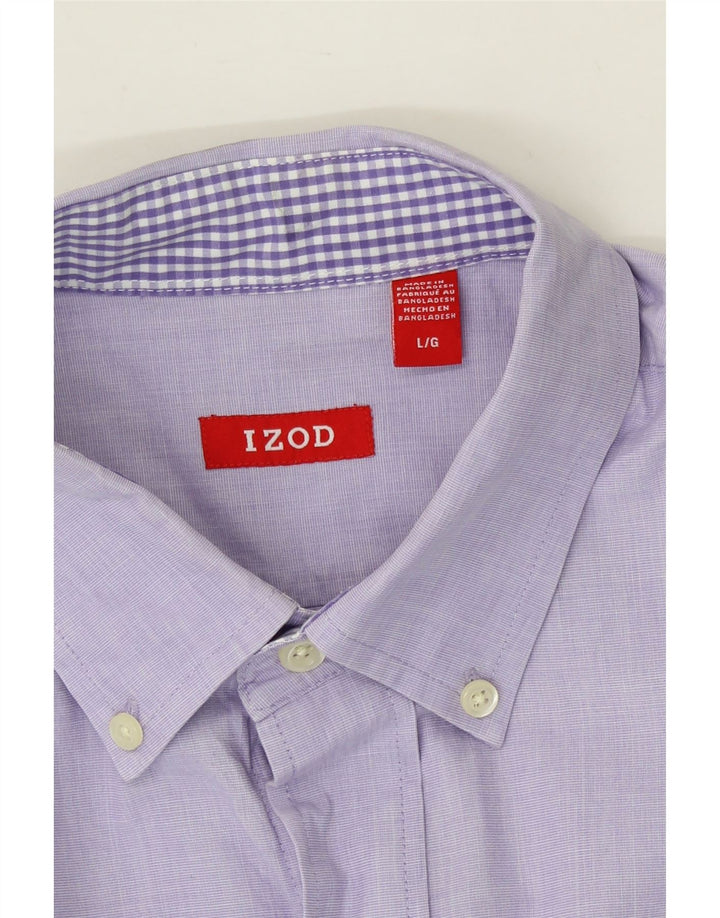 IZOD Mens Shirt Large Purple Cotton Vintage Izod and Second-Hand Izod from Messina Hembry 