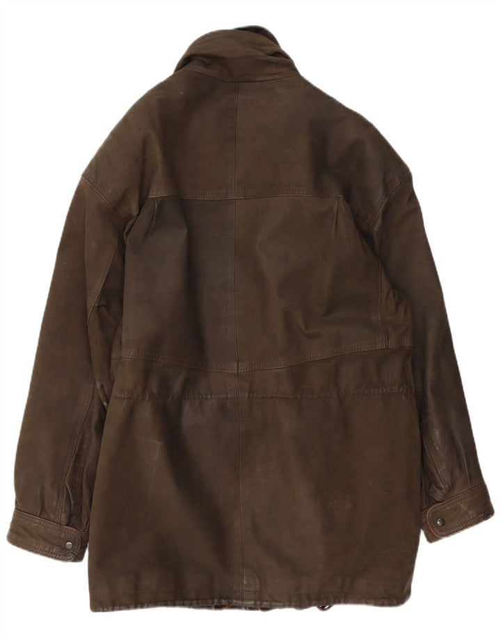 VINTAGE Herre læderjakke IT 48 Medium Brun