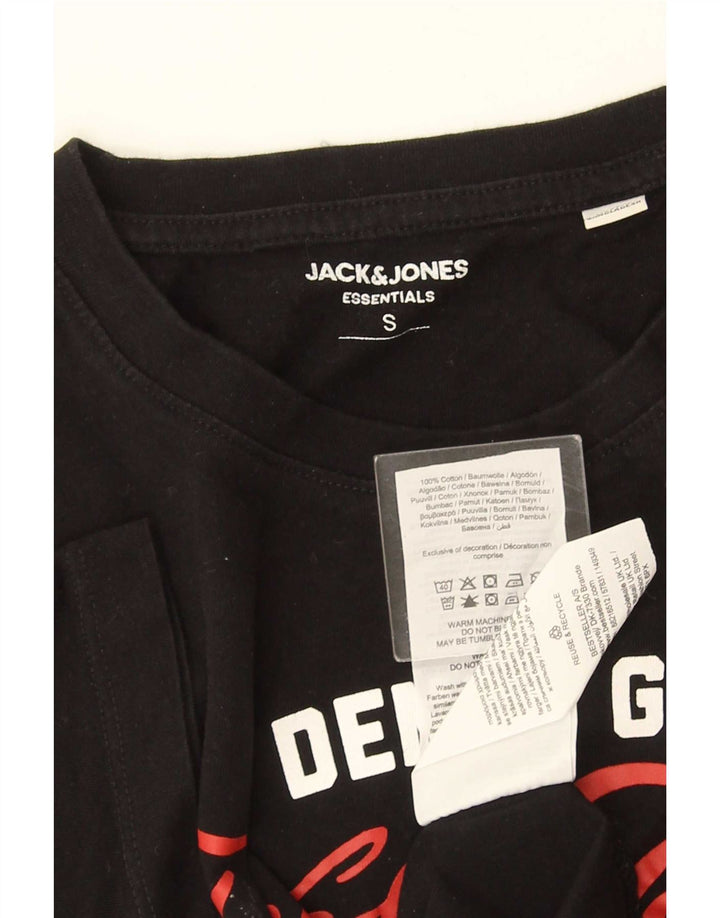 Jack & Jones Herre grafisk T-shirt Top Lille sort bomuld