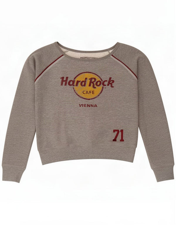Hard Rock Cafe Womens Vienna Graphic Sweatshirt Jumper UK 10 Small Grey